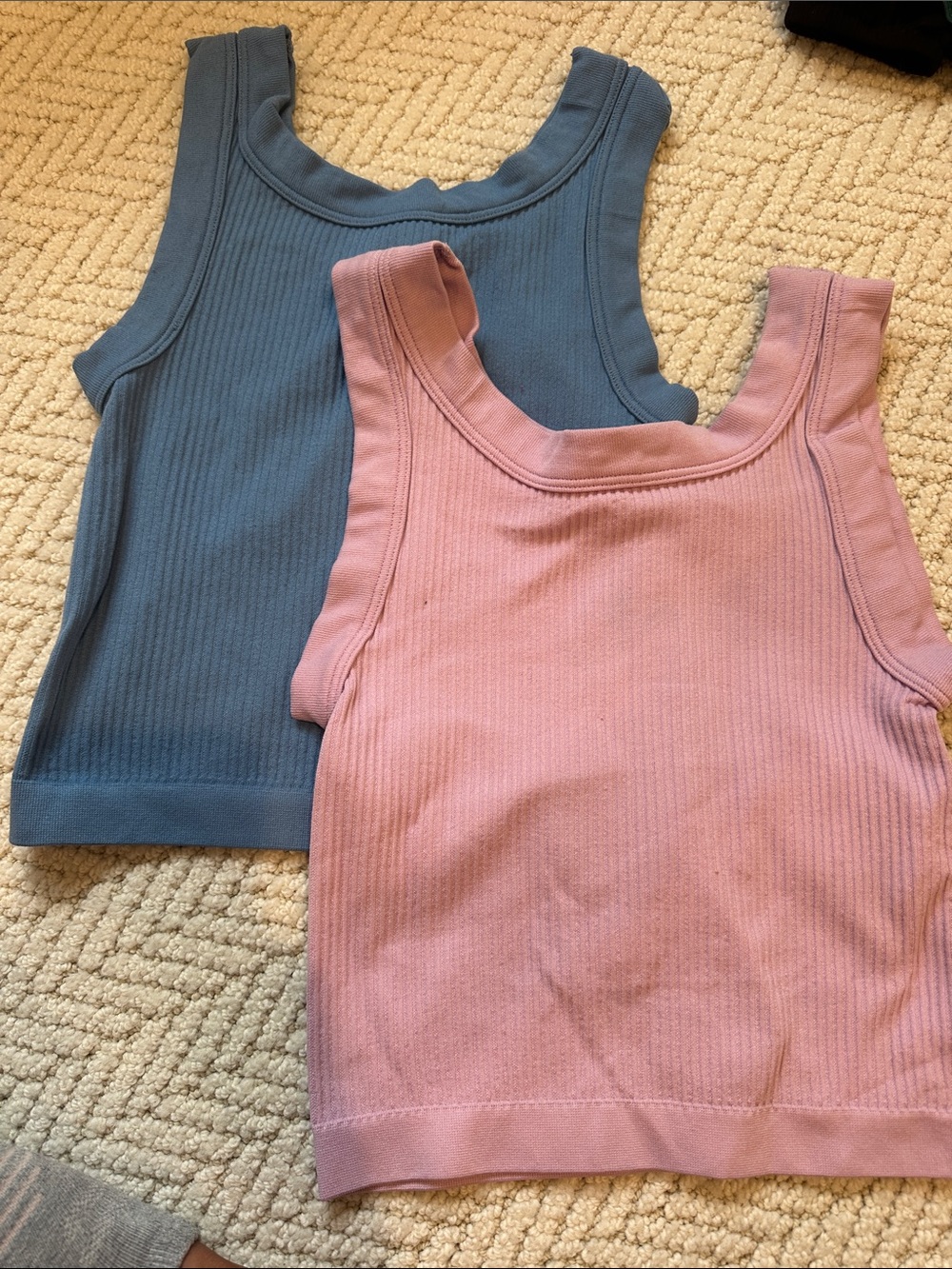 Urban Outfitters Ribbed Tank Set - Dusty Purple & Steel Blue